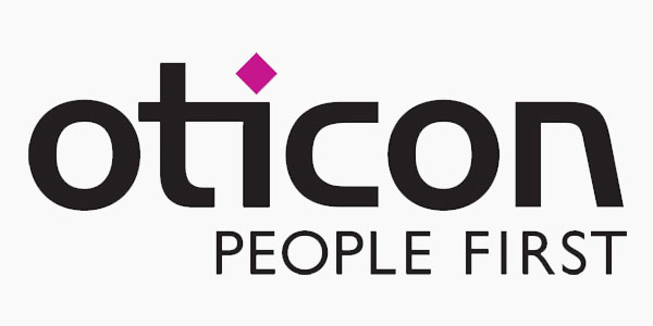Oticon logo y lema People First audífonos sordos